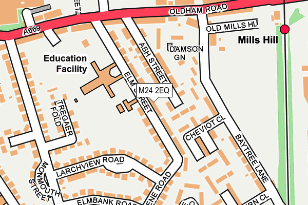 M24 2EQ map - OS OpenMap – Local (Ordnance Survey)