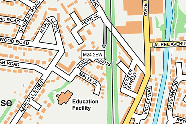 M24 2EW map - OS OpenMap – Local (Ordnance Survey)