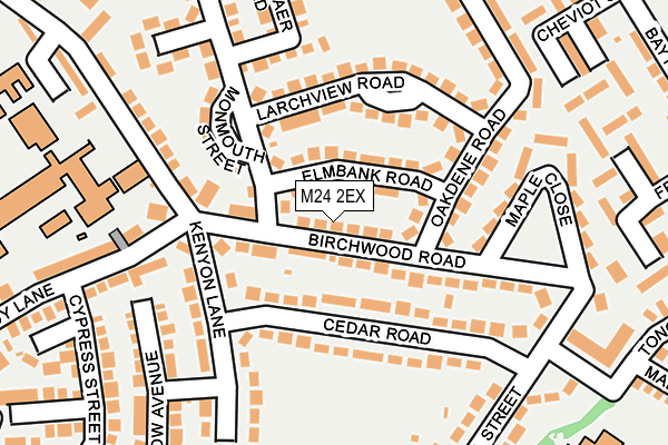 M24 2EX map - OS OpenMap – Local (Ordnance Survey)