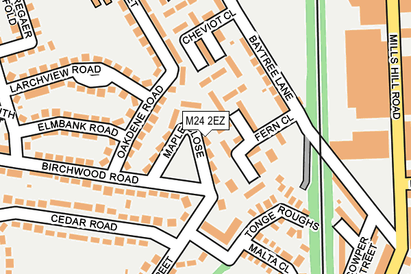 M24 2EZ map - OS OpenMap – Local (Ordnance Survey)