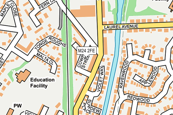 M24 2FE map - OS OpenMap – Local (Ordnance Survey)