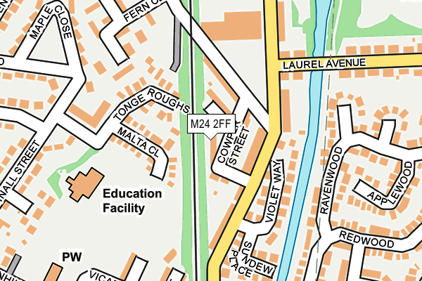 M24 2FF map - OS OpenMap – Local (Ordnance Survey)