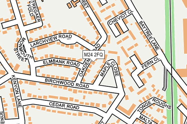 M24 2FQ map - OS OpenMap – Local (Ordnance Survey)