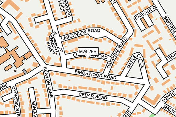 M24 2FR map - OS OpenMap – Local (Ordnance Survey)