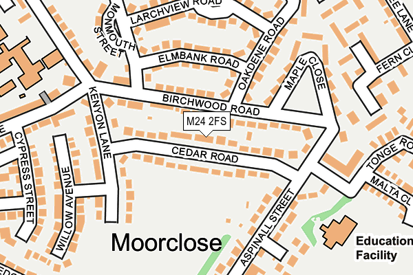 M24 2FS map - OS OpenMap – Local (Ordnance Survey)