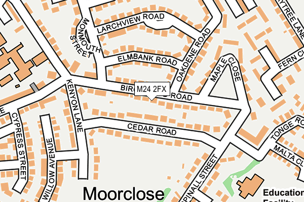 M24 2FX map - OS OpenMap – Local (Ordnance Survey)