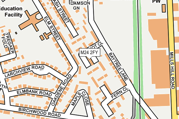 M24 2FY map - OS OpenMap – Local (Ordnance Survey)