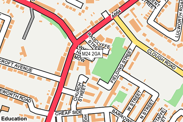 M24 2GA map - OS OpenMap – Local (Ordnance Survey)