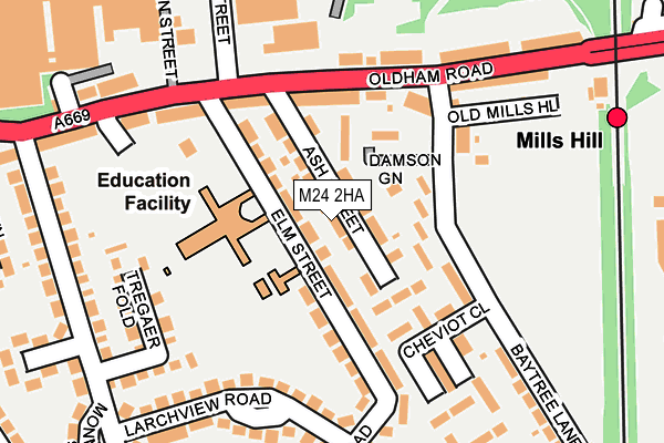 M24 2HA map - OS OpenMap – Local (Ordnance Survey)
