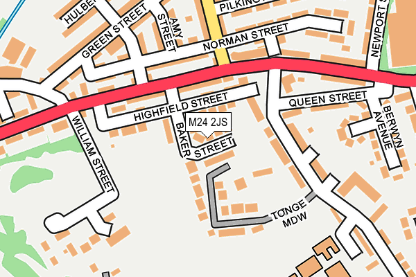 M24 2JS map - OS OpenMap – Local (Ordnance Survey)