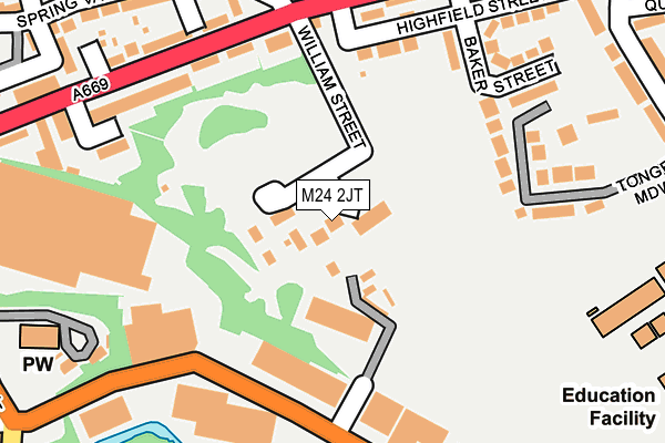 M24 2JT map - OS OpenMap – Local (Ordnance Survey)
