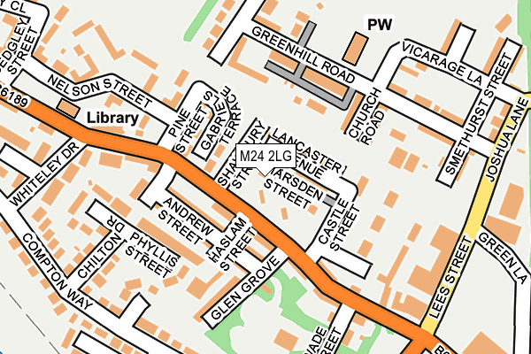 M24 2LG map - OS OpenMap – Local (Ordnance Survey)