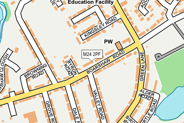 M24 2PF map - OS OpenMap – Local (Ordnance Survey)