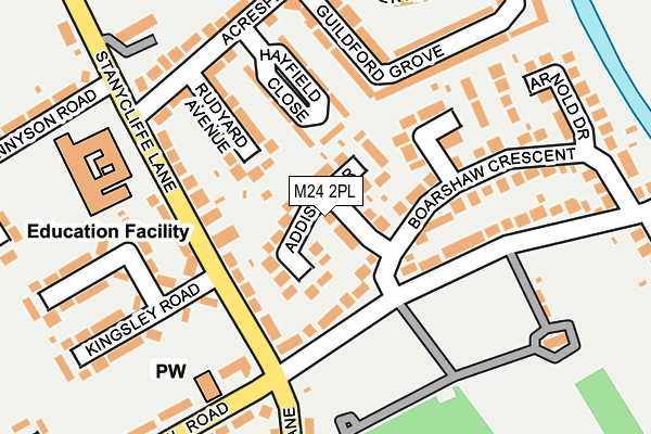 M24 2PL map - OS OpenMap – Local (Ordnance Survey)