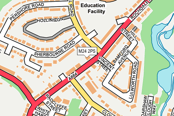 M24 2PS map - OS OpenMap – Local (Ordnance Survey)