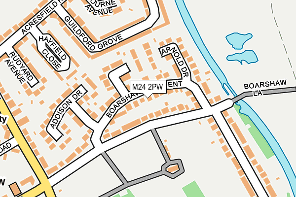 M24 2PW map - OS OpenMap – Local (Ordnance Survey)