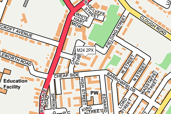 M24 2PX map - OS OpenMap – Local (Ordnance Survey)