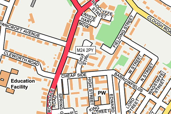 M24 2PY map - OS OpenMap – Local (Ordnance Survey)