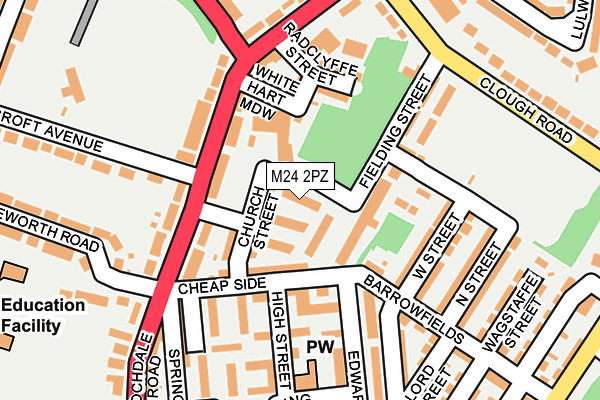 M24 2PZ map - OS OpenMap – Local (Ordnance Survey)