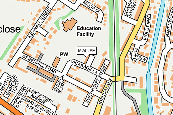 M24 2SE map - OS OpenMap – Local (Ordnance Survey)