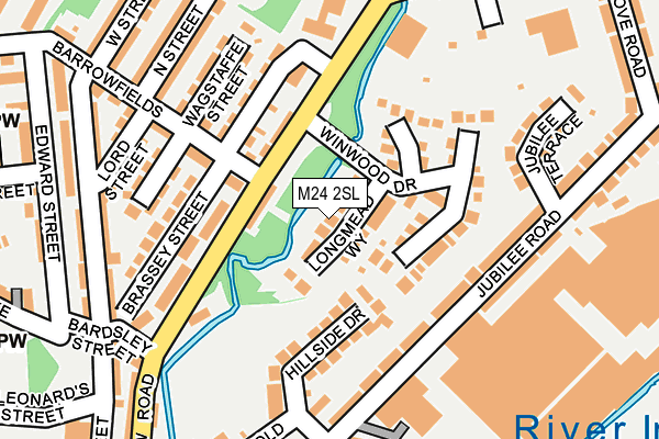 M24 2SL map - OS OpenMap – Local (Ordnance Survey)