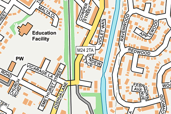 M24 2TA map - OS OpenMap – Local (Ordnance Survey)