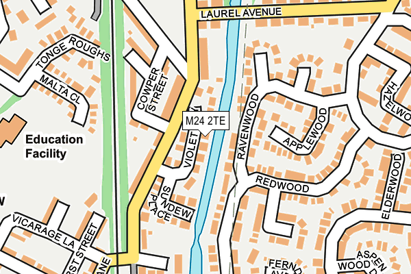 M24 2TE map - OS OpenMap – Local (Ordnance Survey)