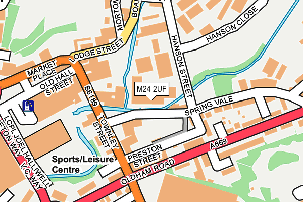 M24 2UF map - OS OpenMap – Local (Ordnance Survey)