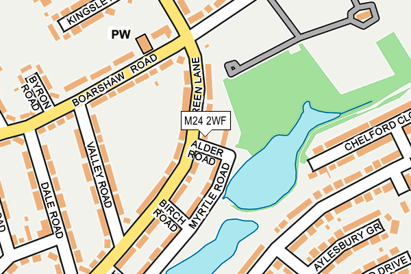 M24 2WF map - OS OpenMap – Local (Ordnance Survey)