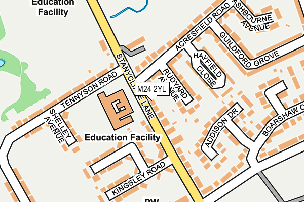 M24 2YL map - OS OpenMap – Local (Ordnance Survey)