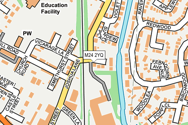 M24 2YQ map - OS OpenMap – Local (Ordnance Survey)