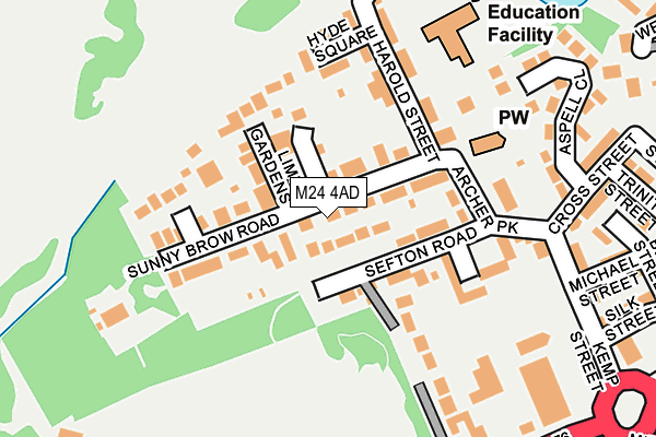 M24 4AD map - OS OpenMap – Local (Ordnance Survey)