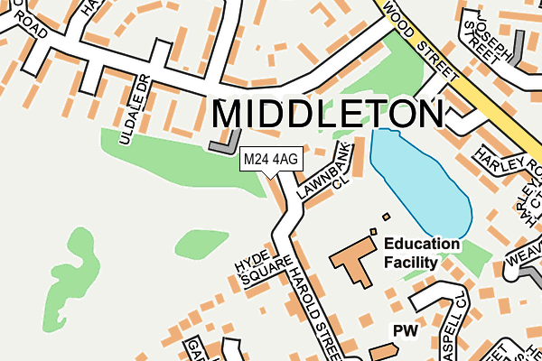 M24 4AG map - OS OpenMap – Local (Ordnance Survey)