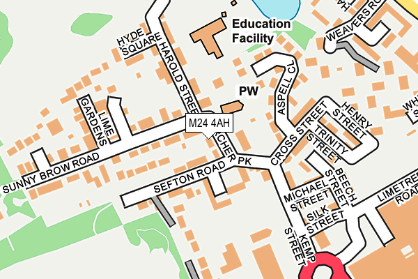 M24 4AH map - OS OpenMap – Local (Ordnance Survey)