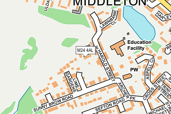 M24 4AL map - OS OpenMap – Local (Ordnance Survey)