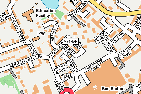 M24 4AN map - OS OpenMap – Local (Ordnance Survey)