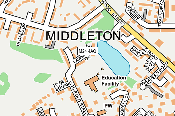 M24 4AQ map - OS OpenMap – Local (Ordnance Survey)