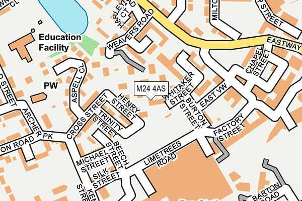 M24 4AS map - OS OpenMap – Local (Ordnance Survey)