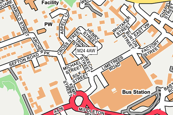M24 4AW map - OS OpenMap – Local (Ordnance Survey)