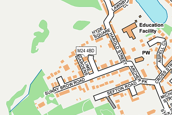 M24 4BD map - OS OpenMap – Local (Ordnance Survey)