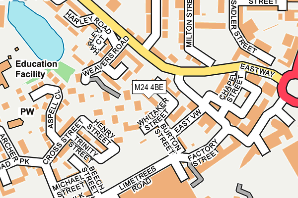 M24 4BE map - OS OpenMap – Local (Ordnance Survey)