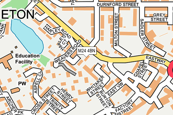 M24 4BN map - OS OpenMap – Local (Ordnance Survey)