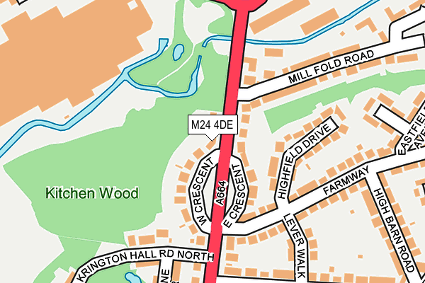 M24 4DE map - OS OpenMap – Local (Ordnance Survey)