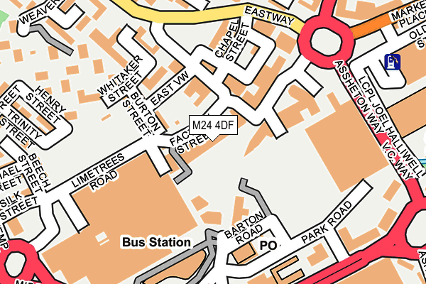 M24 4DF map - OS OpenMap – Local (Ordnance Survey)