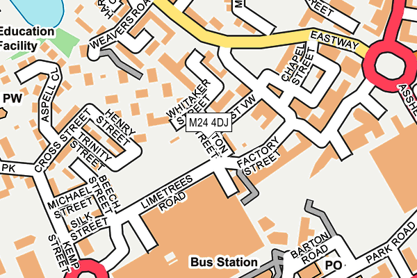 M24 4DJ map - OS OpenMap – Local (Ordnance Survey)