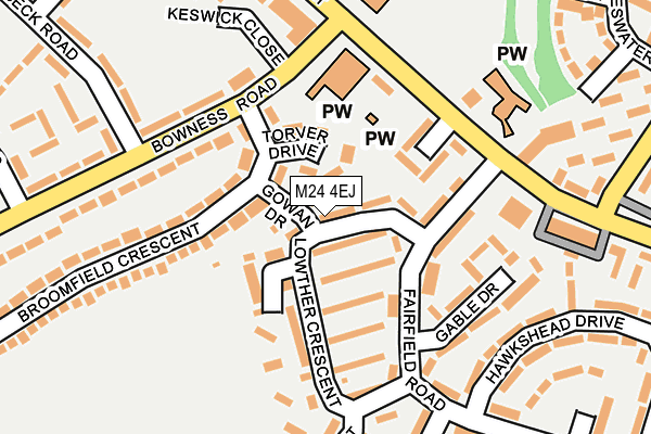 M24 4EJ map - OS OpenMap – Local (Ordnance Survey)