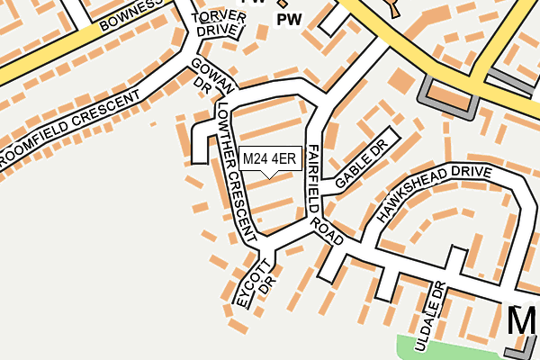 M24 4ER map - OS OpenMap – Local (Ordnance Survey)