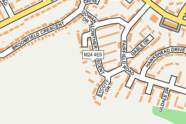 M24 4ES map - OS OpenMap – Local (Ordnance Survey)