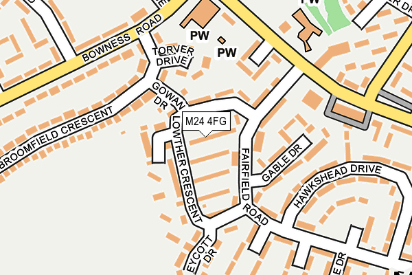 M24 4FG map - OS OpenMap – Local (Ordnance Survey)