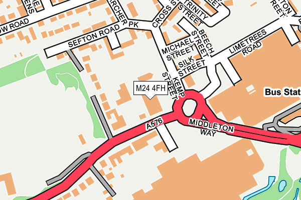 M24 4FH map - OS OpenMap – Local (Ordnance Survey)